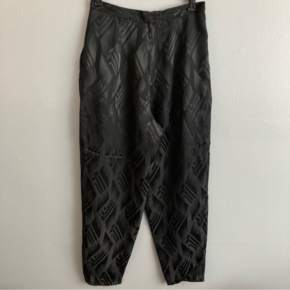 Givenchy Black Ankle Cropped Geometric Pants Shiny Size 32 modern 6 - Picture 7 of 7